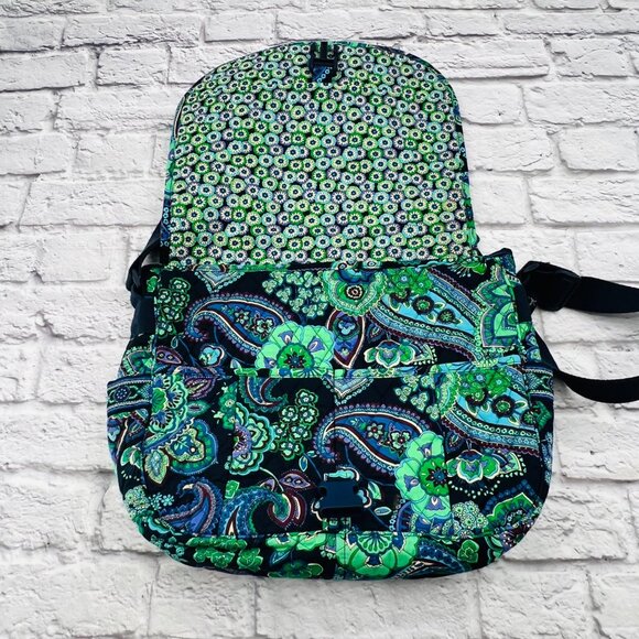 Vera Bradley Blue Rhapsody Messenger Bag With Adjustable Strap Multiple Pockets - Picture 5 of 11